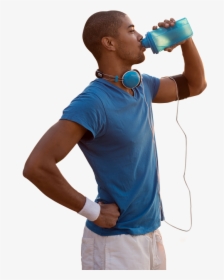 Man With Drink Png - Black Person Drinking Water, Transparent Png, Transparent PNG