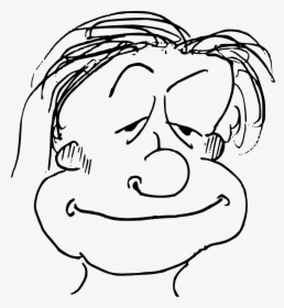 Black And White Clipart Of Tired Face, HD Png Download, Transparent PNG