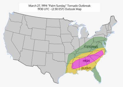 March 27, 1994 Palm Sunday - Palm Sunday Tornado Outbreak 1994, HD Png Download, Transparent PNG