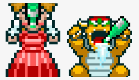 Bowser And Peach Drinking - Super Mario Kart Peach And Bowser, HD Png Download, Transparent PNG