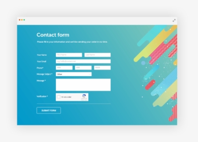 Php Contact Form Example With Custom Design And Recaptcha - Website Form, HD Png Download, Transparent PNG