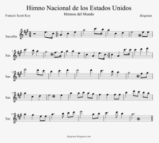Partitura Del Himno Nacional De Los Estados Unidos - La Vie En Rose Partitura Sax Alto, HD Png Download, Transparent PNG