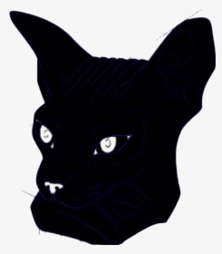 Neon Cat Sphynx Head Purple Sticker Violet Glow Remixit - Black Cat, HD Png Download, Transparent PNG