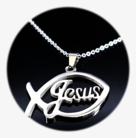 Stainless Steel Jesus Fish Necklace - عقد لولي اوف وايت, HD Png Download, Transparent PNG