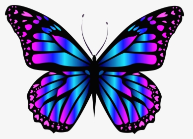 Free Purple Butterfly Clipart - Blue And Purple Butterfly Png, Transparent Png, Transparent PNG