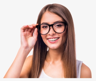 Chica Con Lentes Y Brackets, HD Png Download, Transparent PNG