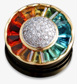 Multi-colored Gemstone Brooch - Diamond, HD Png Download, Transparent PNG