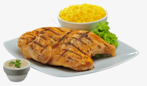 Chicken And Chips - Half Chicken With Rice, HD Png Download, Transparent PNG