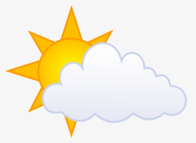 Clipart Of Partly, Cloudy And Comments - Sun Behind Clouds Cartoon, HD Png Download, Transparent PNG
