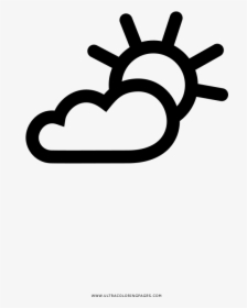 Partly Cloudy Coloring Page , Transparent Cartoons, HD Png Download, Transparent PNG