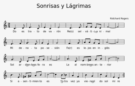 Sonrisas Y Lagrimas Partitura Piano, HD Png Download, Transparent PNG
