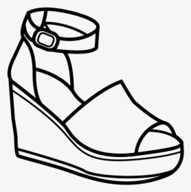 Wedge Sandal Clipart Black And White, HD Png Download, Transparent PNG