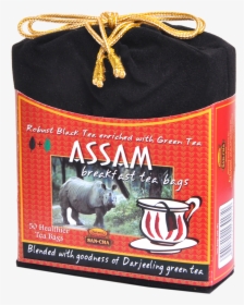 Assam Breakfast Tea Bags In Deep Black Velvet Packaging - Packing Of Assam Tea, HD Png Download, Transparent PNG