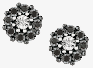 Sterling Silver Ebony Diamond Earrings - Earrings, HD Png Download, Transparent PNG