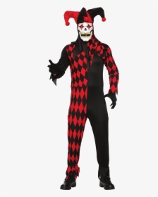 Evil Jester Costume - Black And Red Jester, HD Png Download, Transparent PNG
