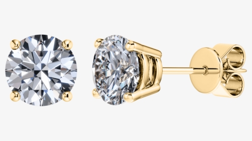 Traditional 4 Claw Set Round Solitaire Diamond Studs - Claw Diamond Stud Png, Transparent Png, Transparent PNG