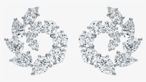 Open Cluster By Harry Winston, Large Diamond Earrings - Harry Winston Diamond Cluster Earrings, HD Png Download, Transparent PNG