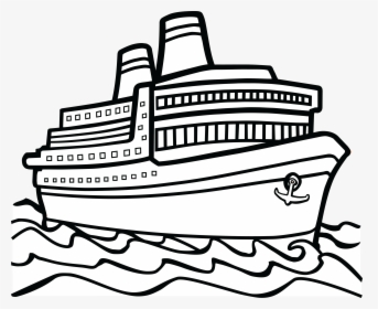Cruise Ship Clipart Black And White , Png Download - Ship Clipart Black And White, Transparent Png, Transparent PNG