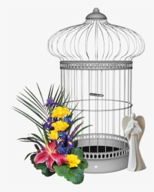 Bird Cage, Yellow Flower, Flower, Yellow, Decoration - Flower, HD Png Download, Transparent PNG