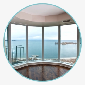 Man Installing Window Home Window View Of Beach - Oceanside Window, HD Png Download, Transparent PNG