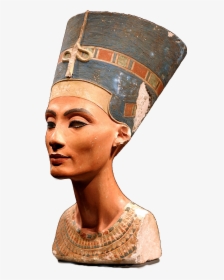 Transparent Greek Bust Png - Queen Nefertiti Painted Limestone, Png Download, Transparent PNG