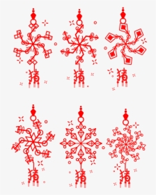 Pig Word Creative Snowflake Red Festive Png And Vector - Motif, Transparent Png, Transparent PNG