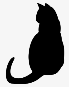 Black Cat Silhouette Kitten Clip Art - Black Cat Silhouette, HD Png Download, Transparent PNG