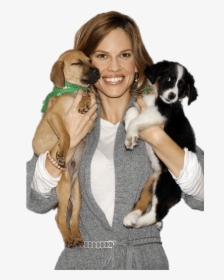 Hilary Swank With Pets - Hilary Swank, HD Png Download, Transparent PNG