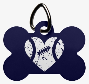 Distressed Football Heart Dog Bone Pet Tag- Pets Clipart - Football Heart Distressed Svg, HD Png Download, Transparent PNG