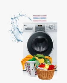 Washing Machine With Clothes Png, Transparent Png, Transparent PNG