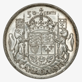 1938 Canada 50 Cent Silver Km - 50 Cents Canada 1953, HD Png Download, Transparent PNG