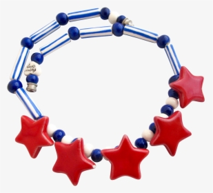 Vintage Flying Colors Patriotic Red Stars Ceramic Necklace - Bracelet, HD Png Download, Transparent PNG