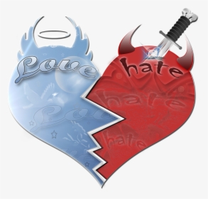 Width 503  height - Love And Hate Heart, HD Png Download, Transparent PNG