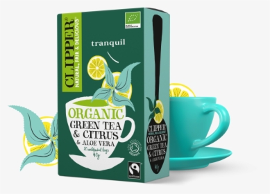 Organic Fairtrade Green Tea & Citrus & Aloe Vera - Clipper Green Tea Ginseng Raspberry, HD Png Download, Transparent PNG