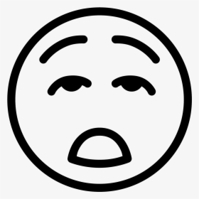 Bored Png Page - Bored Face Emoji Black And White, Transparent Png, Transparent PNG