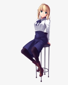 Anime Sitting On A High Chair, HD Png Download, Transparent PNG
