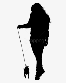 Walking Silhouette Png - Person Silhouette Png Dog, Transparent Png, Transparent PNG