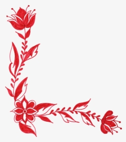 Red Flower Frame Png, Transparent Png, Transparent PNG