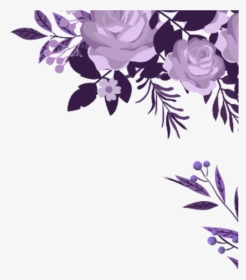 Corner Transparent Watercolor Floral - Purple Flower Border Png, Png Download, Transparent PNG