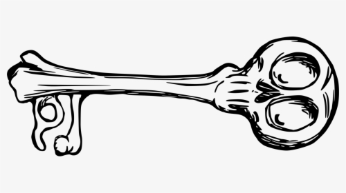Vector Human Bone Key Skull Free Commercial Clipart - Skeleton Key Clipart, HD Png Download, Transparent PNG