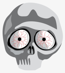 Vector Clip Art Of Scared Skull - Bloodshot Eyes Clipart, HD Png Download, Transparent PNG