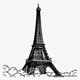 Eiffel Tower Silhouette Png Image Transparent Background - Cartoon Eiffel Tower Black And White, Png Download, Transparent PNG