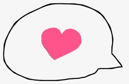 Hand Drawn Speech Bubble With A Pink Heart - Transparent Heart Speech Bubble, HD Png Download, Transparent PNG