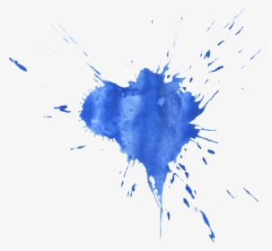 Blue Watercolor Splatter - Blue Ink Stain Png, Transparent Png, Transparent PNG