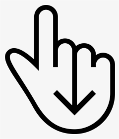 One Finger Swipe Down Gesture Of Hand Outline Symbol - Click Here Gif Png, Transparent Png, Transparent PNG