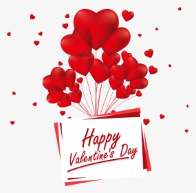 Balloons With Happy Valentine Day Png Free Download - Happy Valentine Day Png, Transparent Png, Transparent PNG