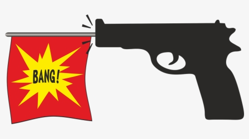 Pistol-1686697 - Bang Cartoon Gun Flag, HD Png Download, Transparent PNG