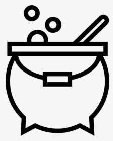 Witch Cauldron Of Halloween - Witch Cauldron Clipart Black And White, HD Png Download, Transparent PNG