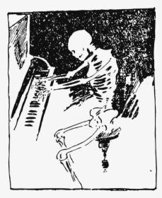 Skeleton Vintage Vector - Piano Playing Skeleton, HD Png Download ...