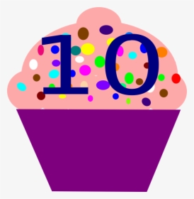 Numbers Clipart Purple - Cupcake Clipart With Numbers, HD Png Download, Transparent PNG